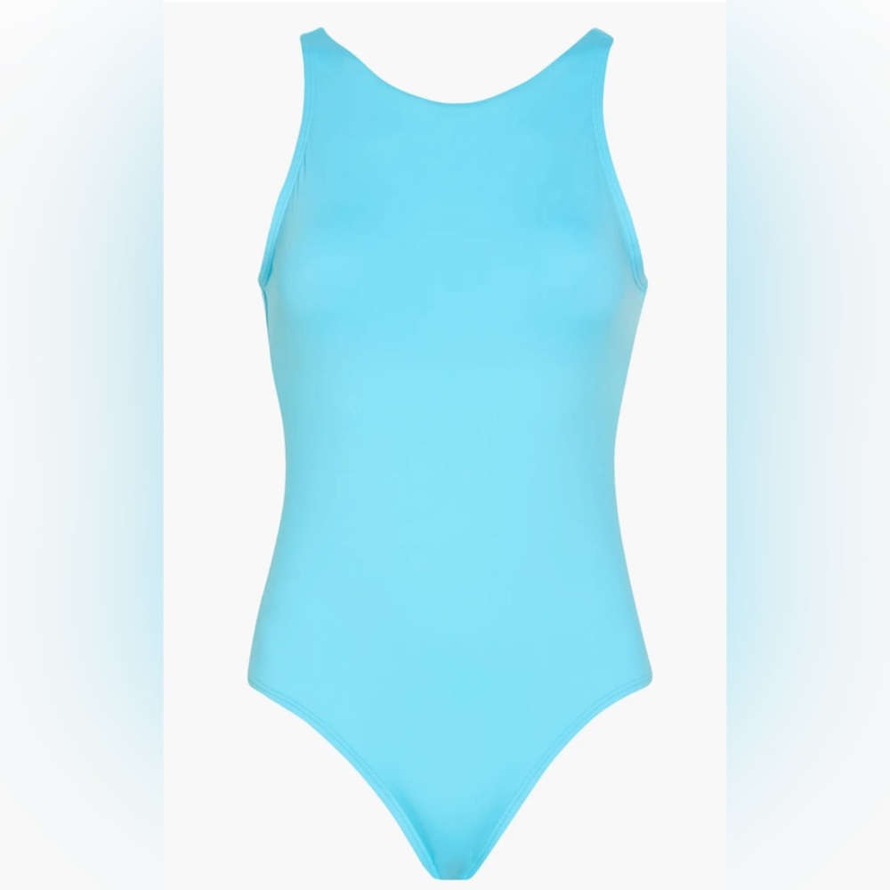 Aqua Blue high neck Women's Swimsuit by Tommy Bahama - Picture 3 of 10